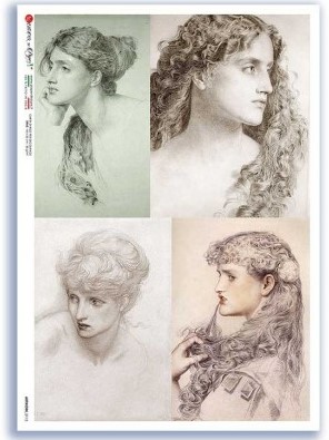 Premium Rice Paper - Pre-Raphaelite Women (Artwork0115) - 1 design of A4